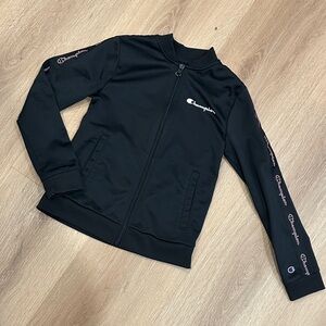 Champion Kids Black Jacket with White Logo